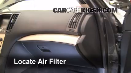 2008 Infiniti G35 3.5L V6 Air Filter (Cabin) Check